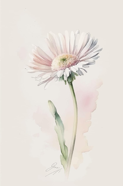 Une peinture à l'aquarelle d'une marguerite