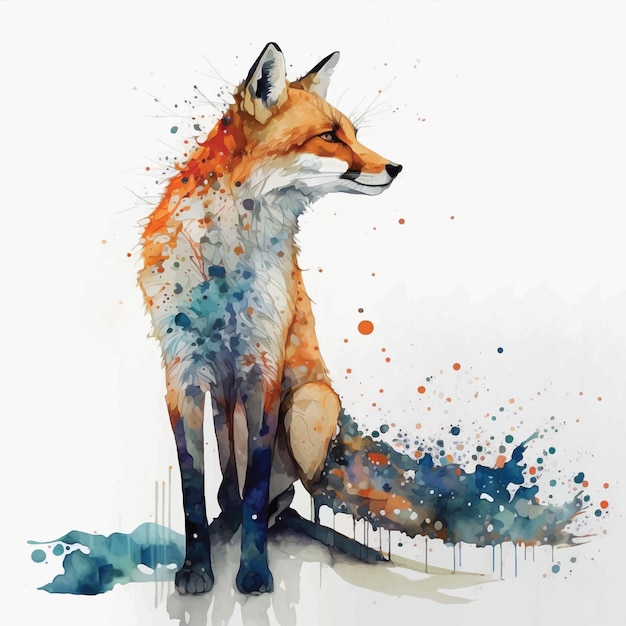 Peinture aquarelle renard