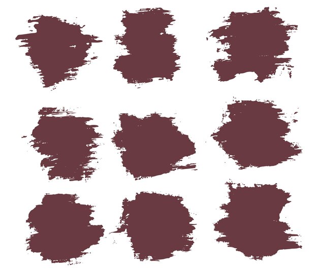 Peinture D'art Acrylique éclaboussures D'encre Couleur Rouge Collection De Coups De Pinceau De Texture Grunge