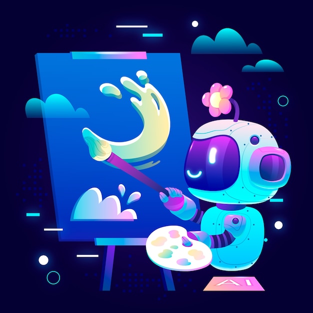 Une peinture d'artiste robot