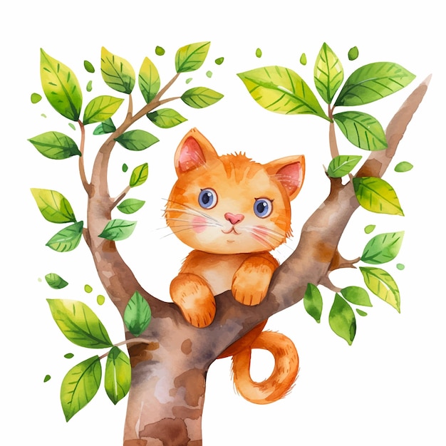 Peinture D'un Chat Sur Un Arbre