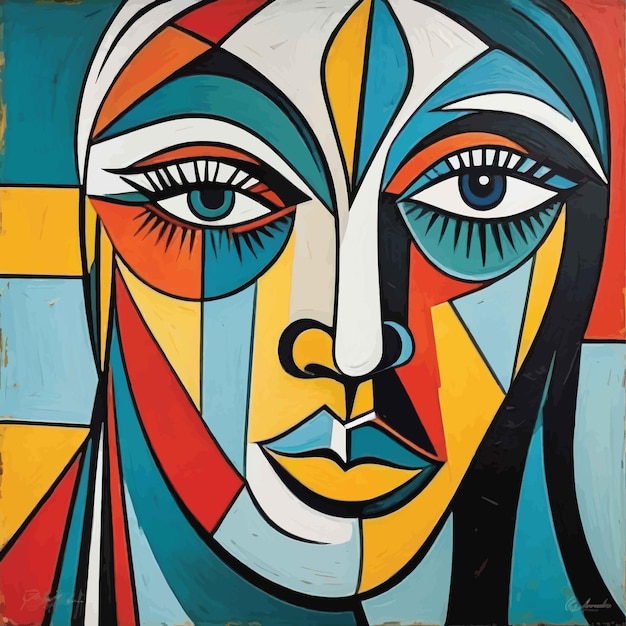 peinture colorée d'une femme dans un style d'art moderne peinture couleur d'une femmes dans un art moderne