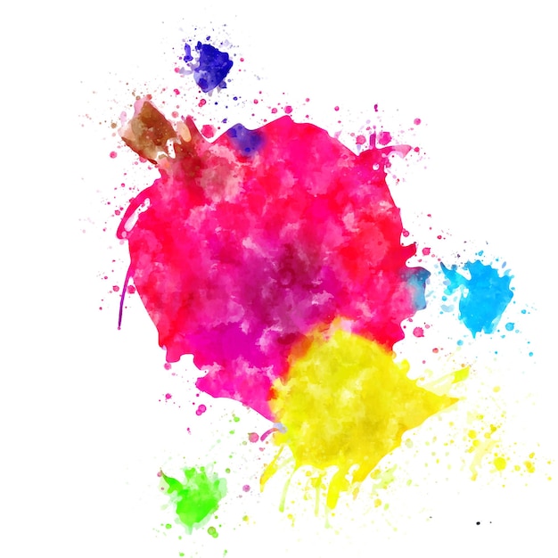 La peinture colorée vibrante éclabousse le fond du vecteur