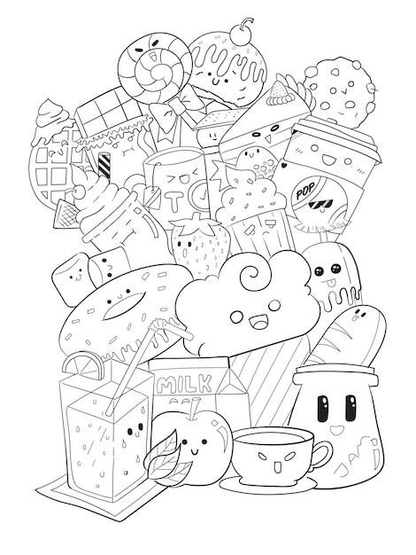 Peinture de dessert Doodle
