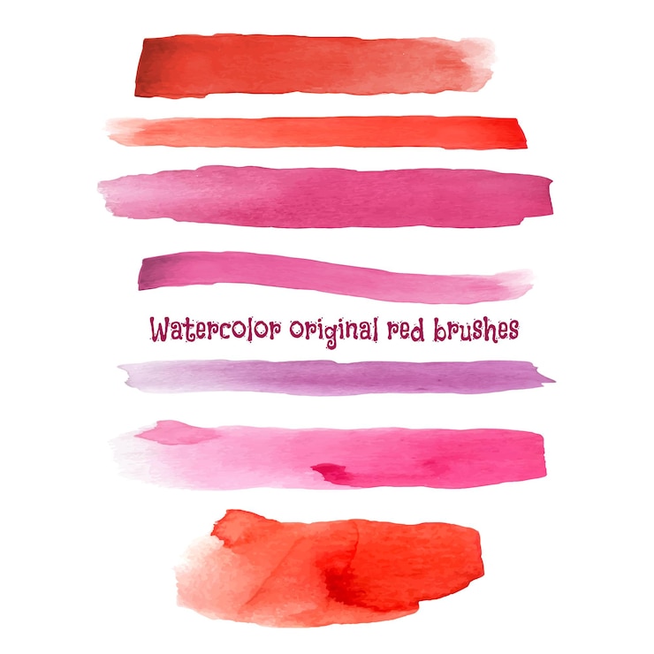 Vecteur peinture à l'eau pinceaux rouges vecteur d'ensemble