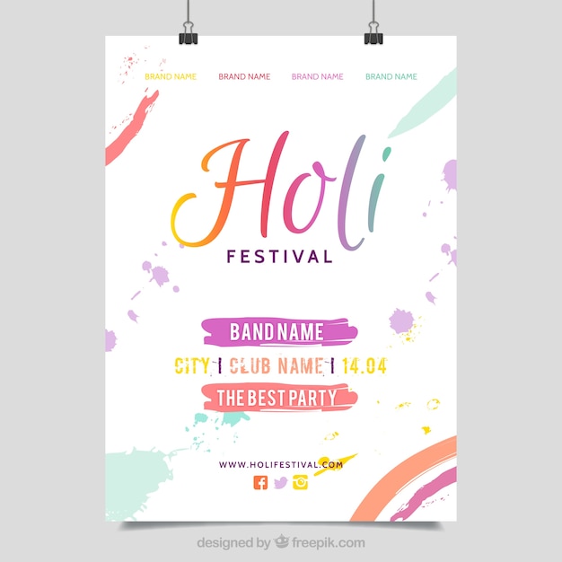 Peinture éclabousse Affiche Du Festival Holi