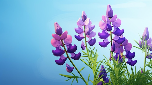 Vecteur une peinture de fleurs violettes avec le titre violet sur le fond