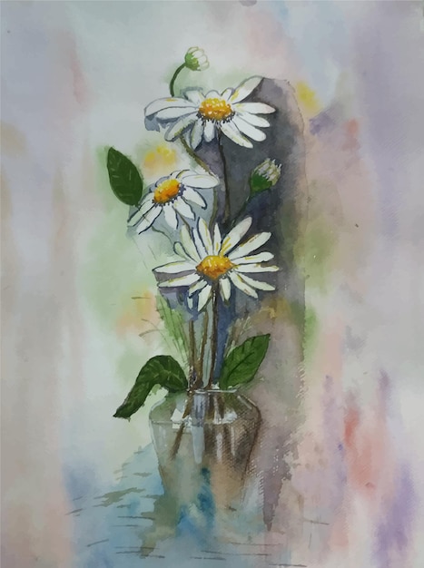 Peinture de fond de fleur aquarelle dessinée à la main