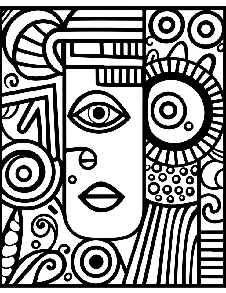 Vecteur peinture en gras et facile pages à contour en gras et simple