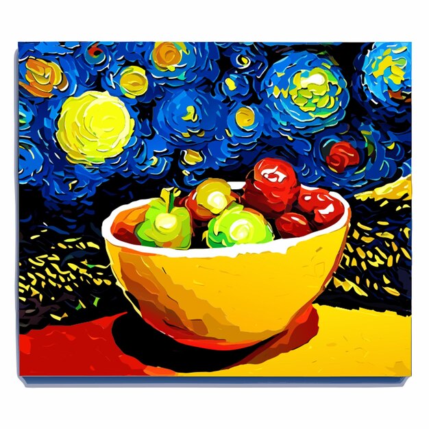 Vecteur peinture à l'huile de fruits dans le style de van gogh 169 illustration vectorielle