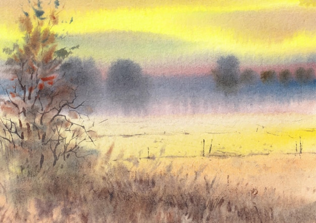 « Peinture De Paysage Coloré » Par Aquarelle