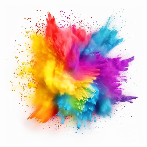 Vecteur peinture en poudre abstraite holi explosion explosion de poussière mouvement de fumée colorée texture éruption créative spl