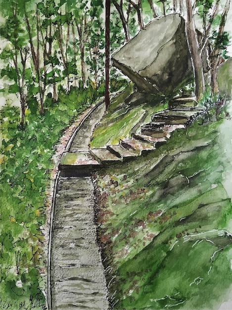 Épeler le fond d'illustration aquarelle nature