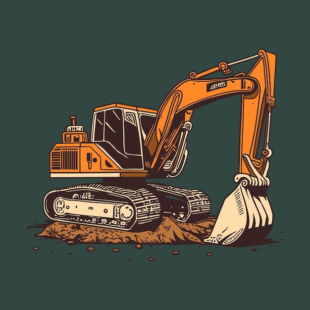 Vecteur pelle construction machine vector clipart