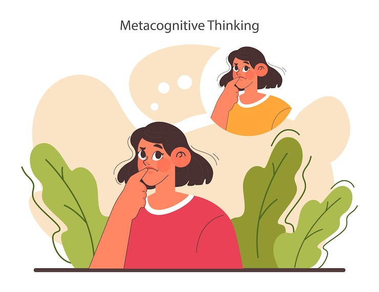 Vecteur pensée métacognitive aptitude à la pensée critique prise de décisions stratégiques