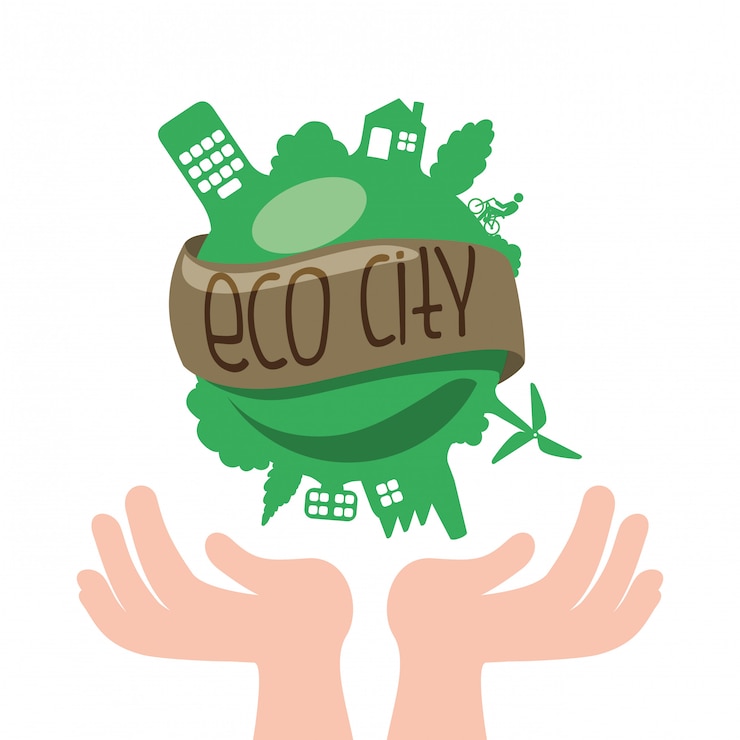 Vecteur pensez au design vert