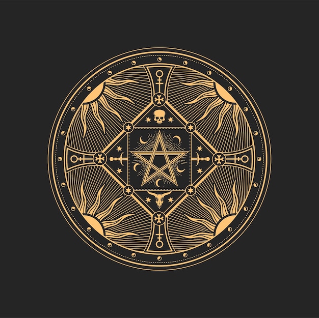 Pentacle wicca étoile satanique maçon tarot talisman