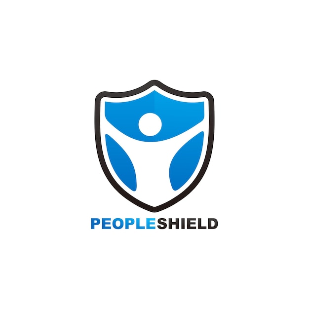 Vecteur people shield logo template design vecteur, emblème, design concept, symbole créatif, icône