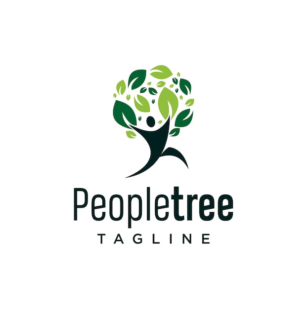 People Tree Logo Organisme De Bienfaisance Modèle Illustration Design Vecteur