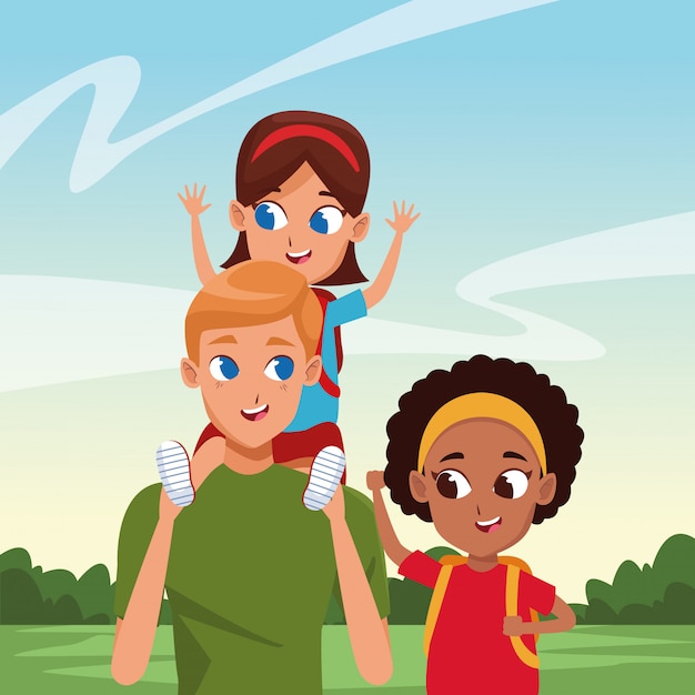 Père célibataire avec enfants