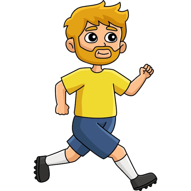 Vecteur père, courir, dessin animé, coloré clipart