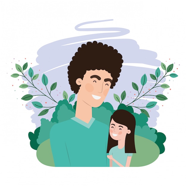 Père avec fille personnage avatar