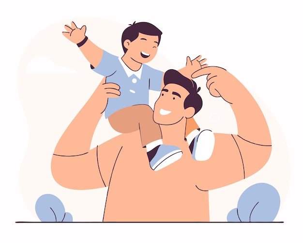 père et fils pour l'illustration de la fête des pères