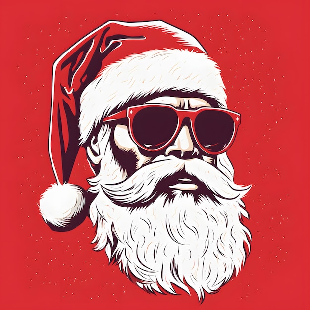 Vecteur le père noël 2d clipart noël fond rouge