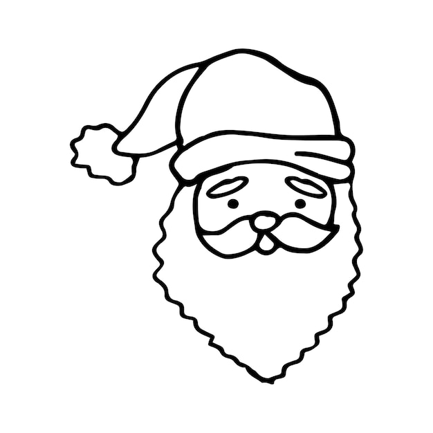 Père Noël dessiné à la main dans le style d'un doodle