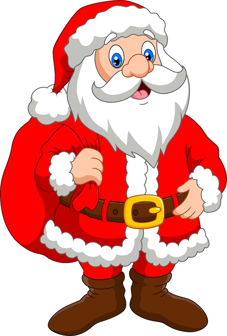 Vecteur père noël avec un sac de cadeaux