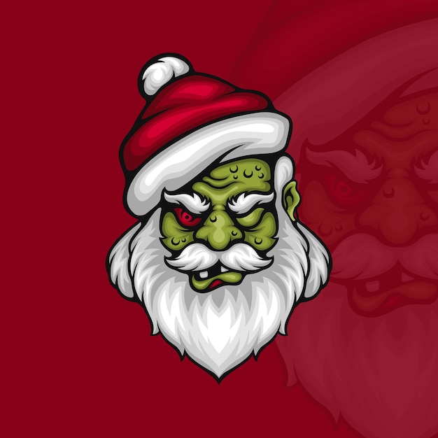 Père Noël zombie Vecteur Premium