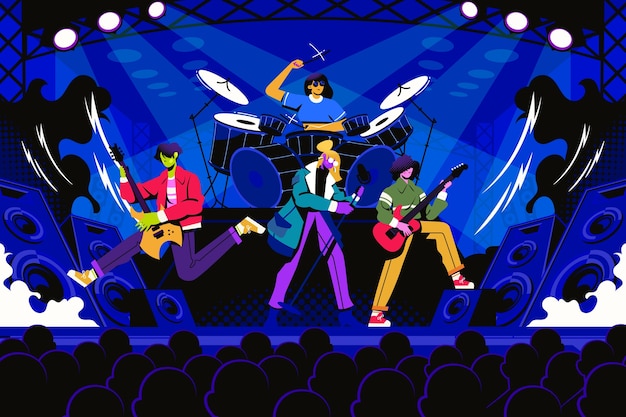 Performance d'un groupe de musique énergique