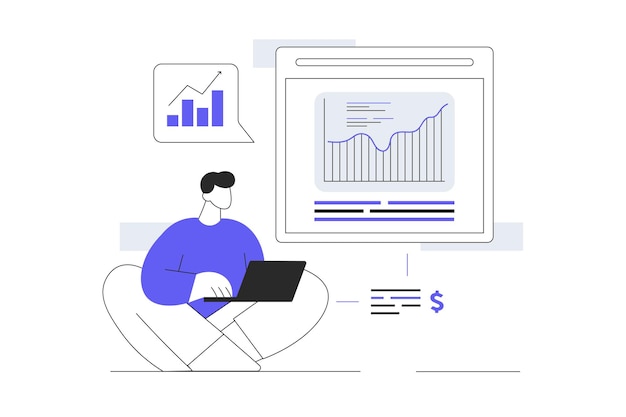 Performance des ventes Caractère Analyse des données financières, des progrès, des réalisations et des statistiques commerciales