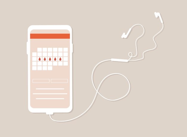 Période de la femme Calendrier menstruel sur son téléphone