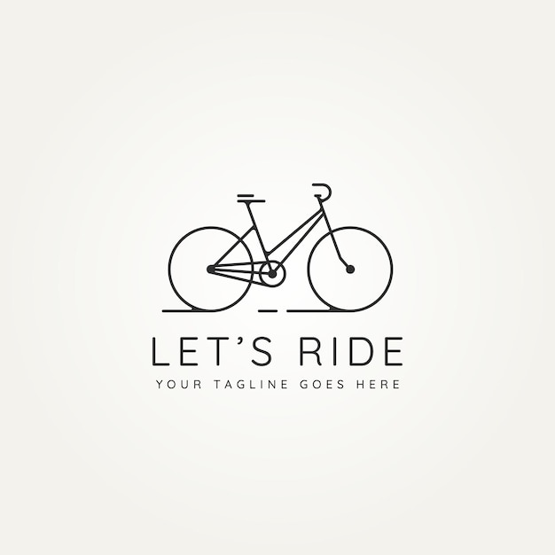 Vecteur permet de faire du vélo ligne art minimaliste icône logo modèle vector illustration design