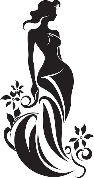 Vecteur persona moderne à fleurs emblème de femme noire en pleine floraison vêtement floral artistique woma vectoriel élégant