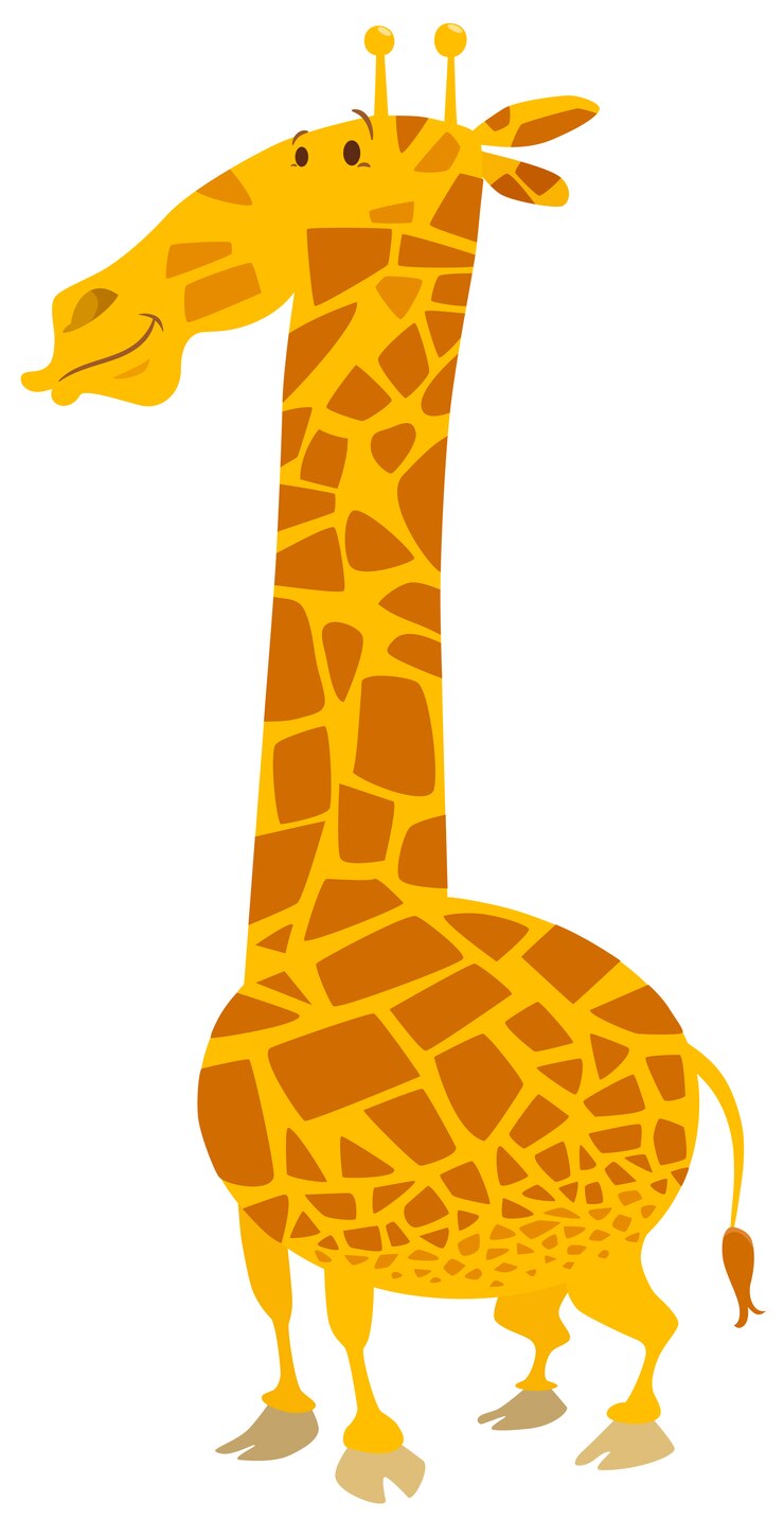 Vecteur personnage animal de dessin animé girafe