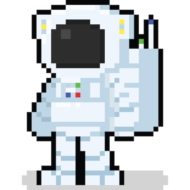 Vecteur personnage d'astronaute de dessin animé en pixel art