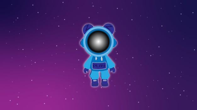 Vecteur personnage d'astronaute humain avec des étoiles en arrière-plan de l'espace