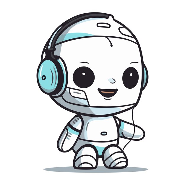 Vecteur personnage d'astronaute illustration vectorielle de style dessin animé cute mascotte de cosmonaute