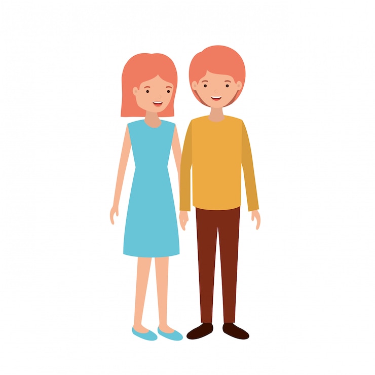 Vecteur personnage avatar jeune couple