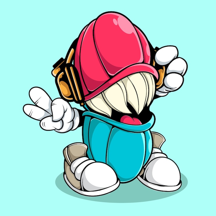 Vecteur personnage de capsule doodle monster