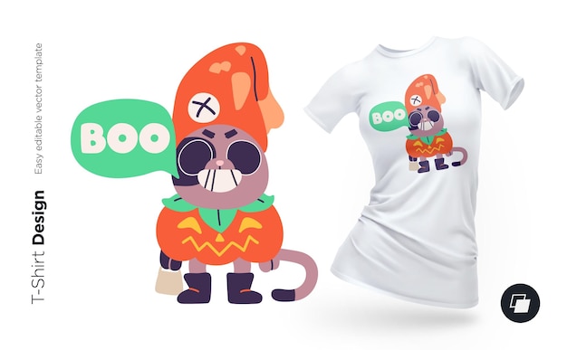 Personnage de chat drôle Imprimer pour des affiches de vêtements ou des souvenirs