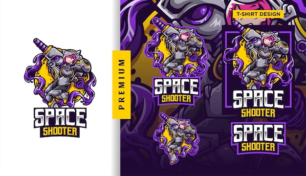 Personnage de conception de logo esport mascotte Kimmy Astronout Gaming