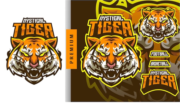 Personnage De Conception De Logo Esport Mascotte Tête De Tigre