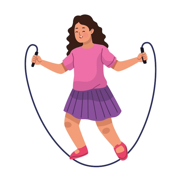 personnage de corde à sauter petite fille