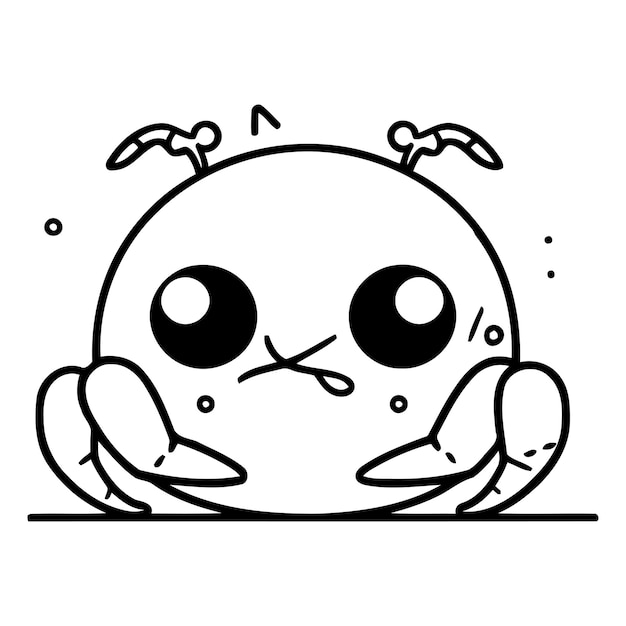 Personnage De Crabe Illustration Vectorielle De Dessin Animé Mignon Mascotte De Crabe Drôle