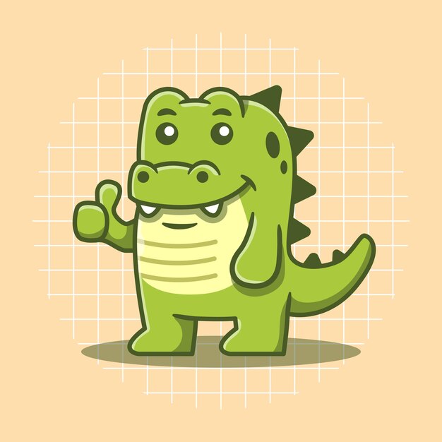 Personnage De Crocodile Mignon Avec Pose De Pouce En L'air