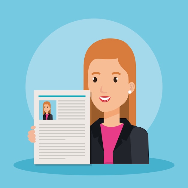 personnage de curriculum vitae femme