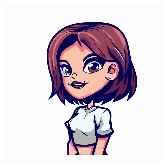 Personnage de dessin animé 2D avec fond blanc